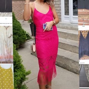 Hot pink midi dress
